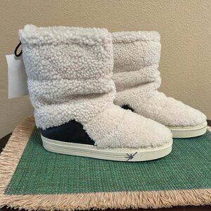 Ross & Snow Puff Boot White Shearling Handcrafted in Italy Size 10 NIB $495
